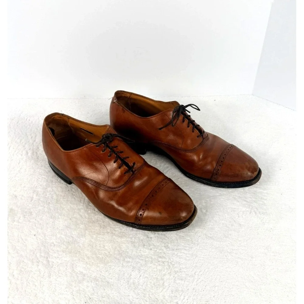 Allen Edmonds Byron Brown Cap Toe Oxford Dress Shoes Men's 10.5 D USA